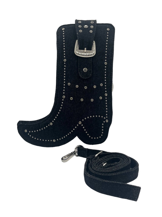 Denim boot crossbody