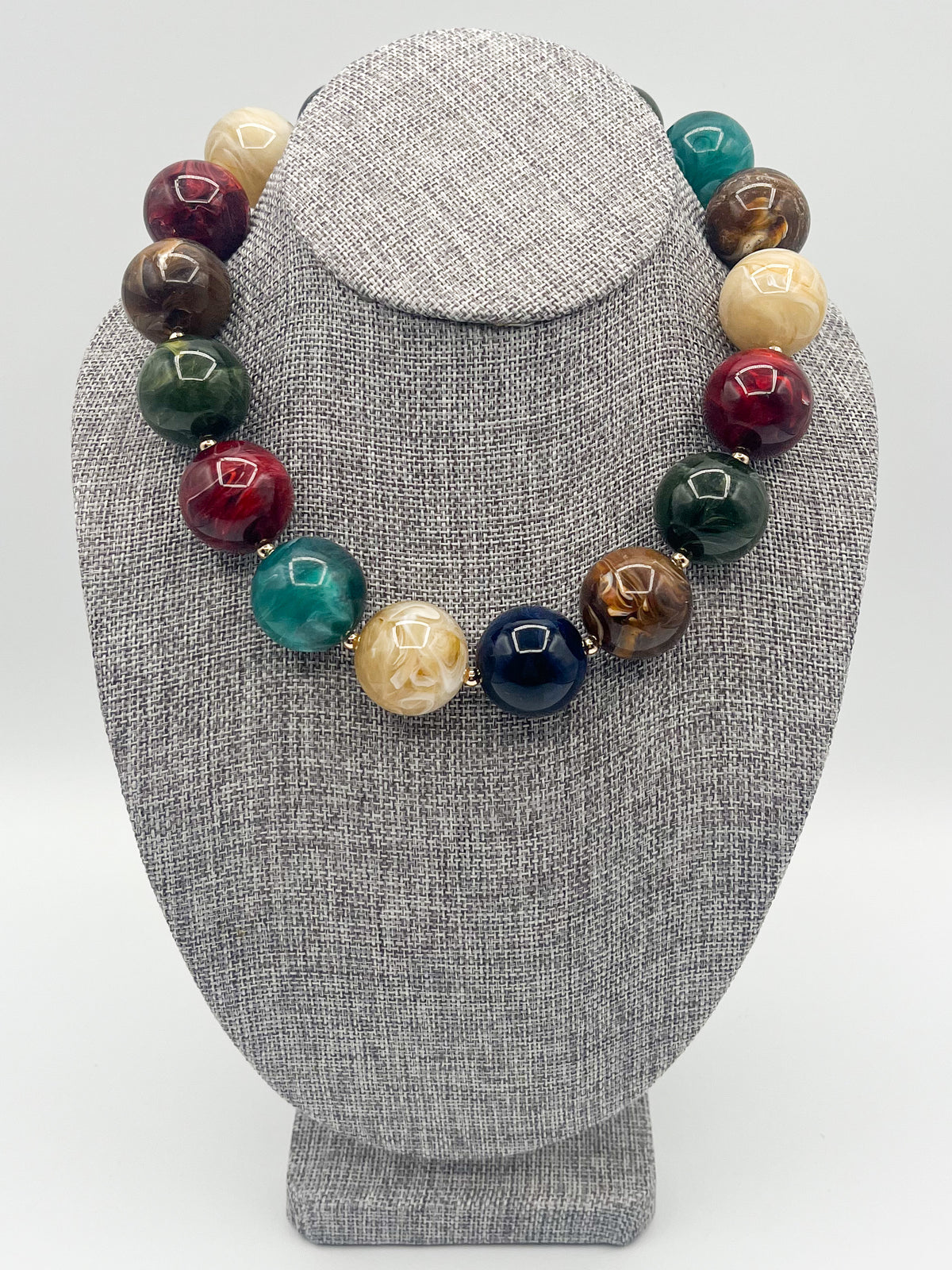 Chunky Multicolored Beaded Necklace