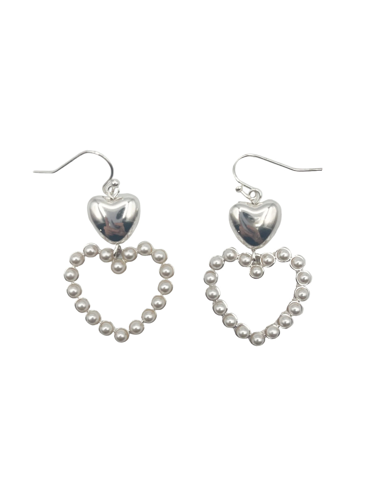 Double silver dangle earrings