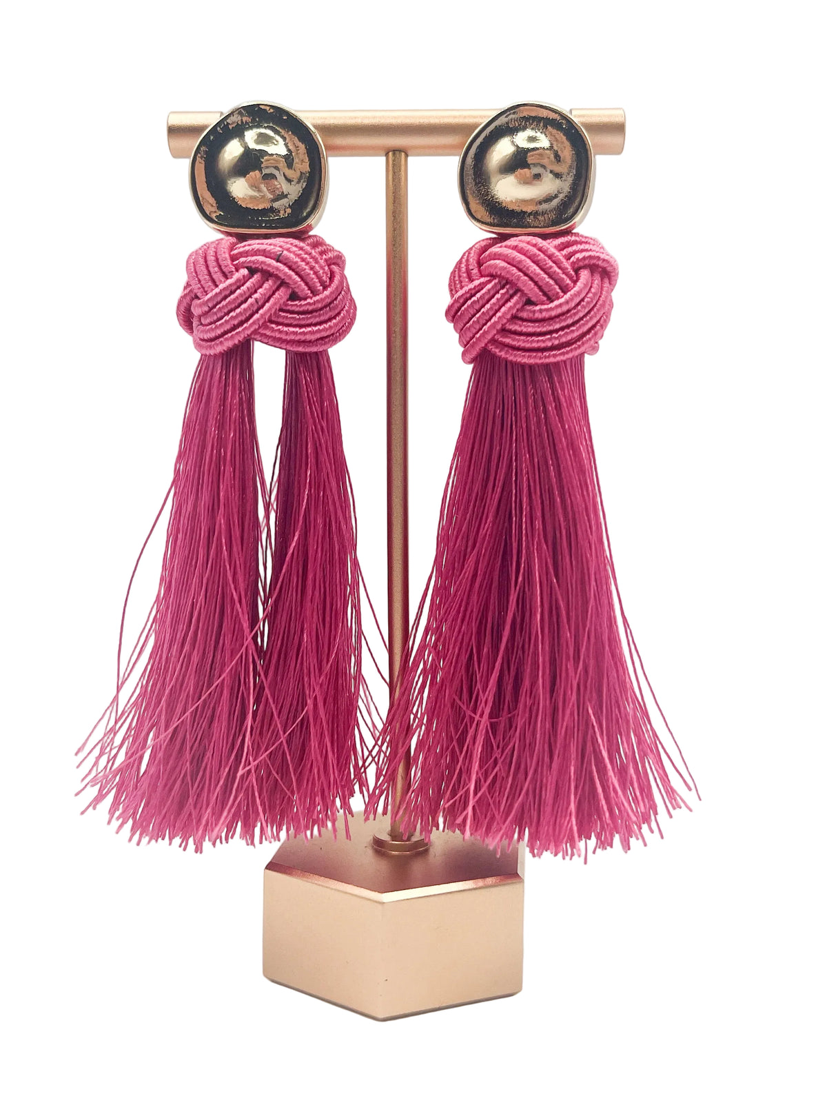 Pink tassel earrings