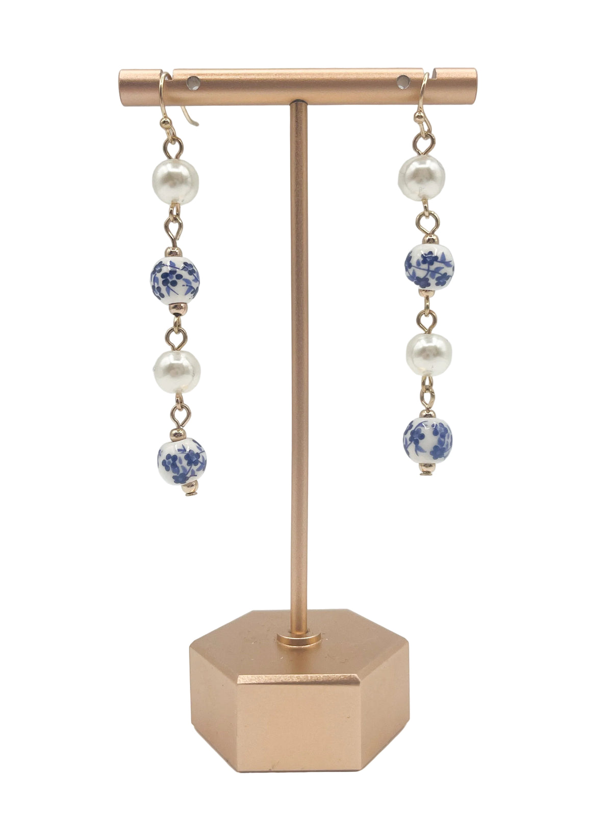 Printed beaded earrings