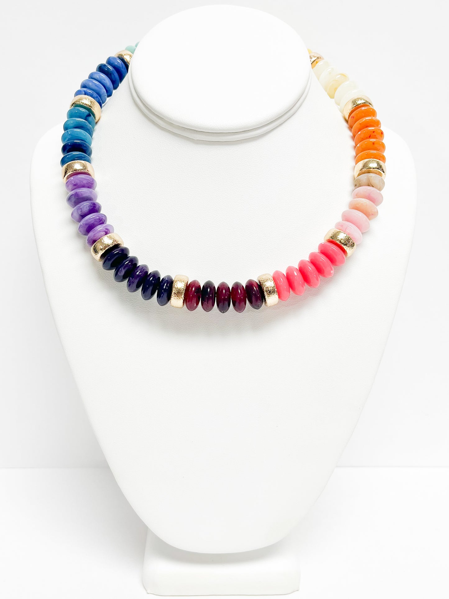 Oval Disc Beaded Necklace