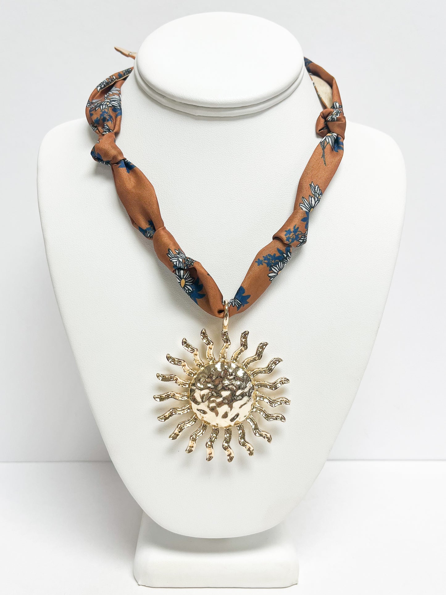 Sun Charm Fabric Necklace