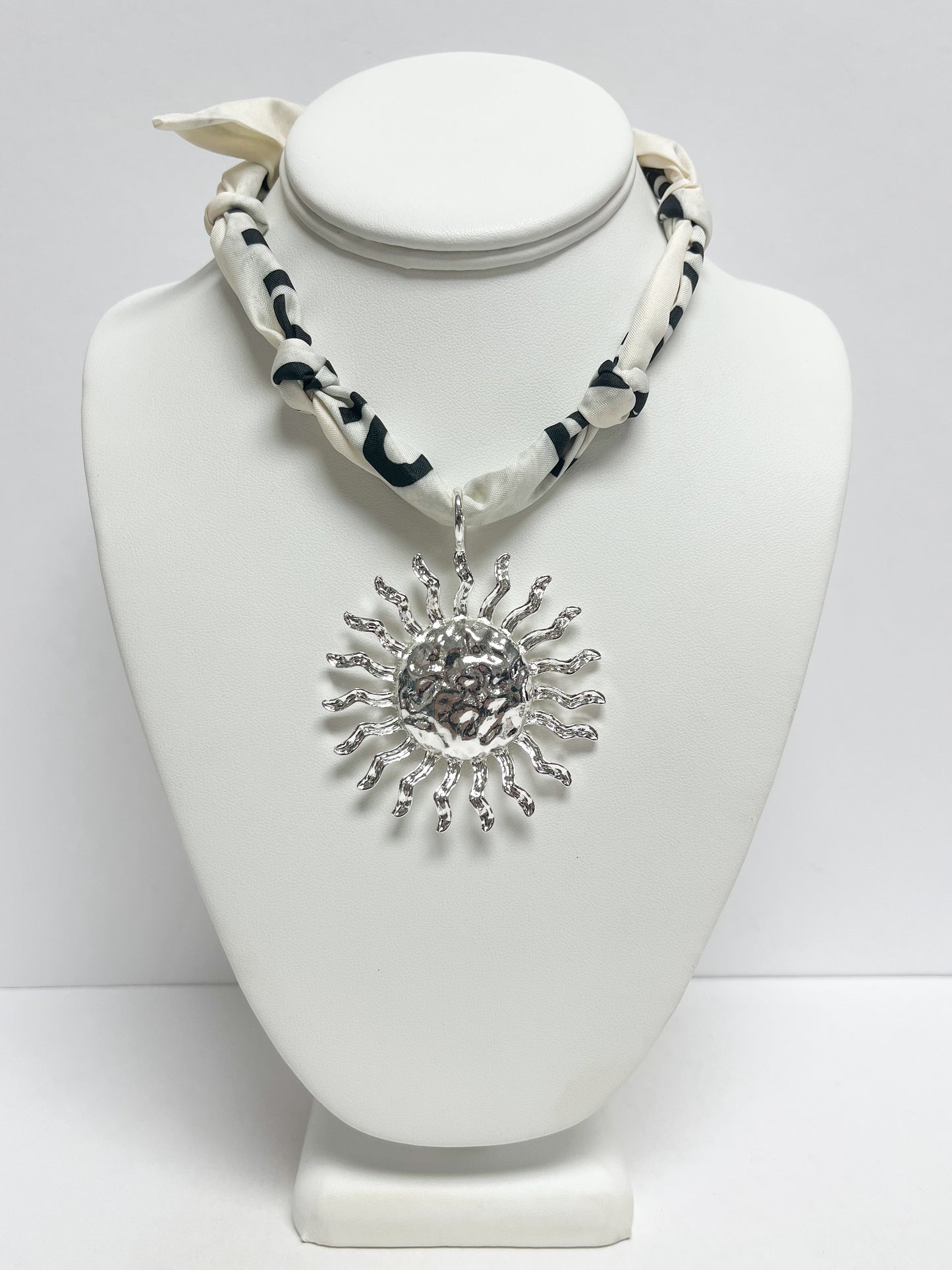 Sun Charm Fabric Necklace