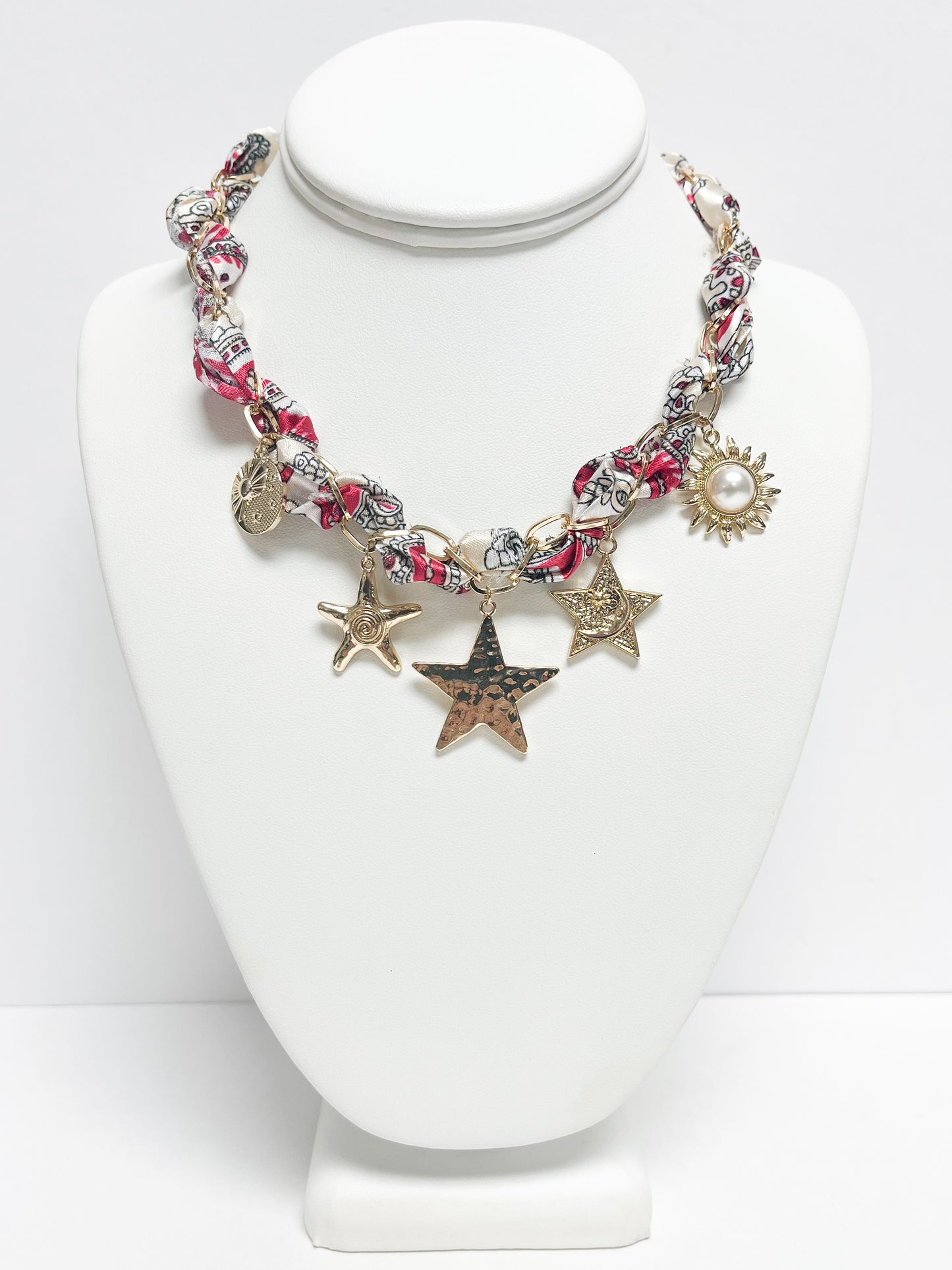 Star Fabric Charm Necklace