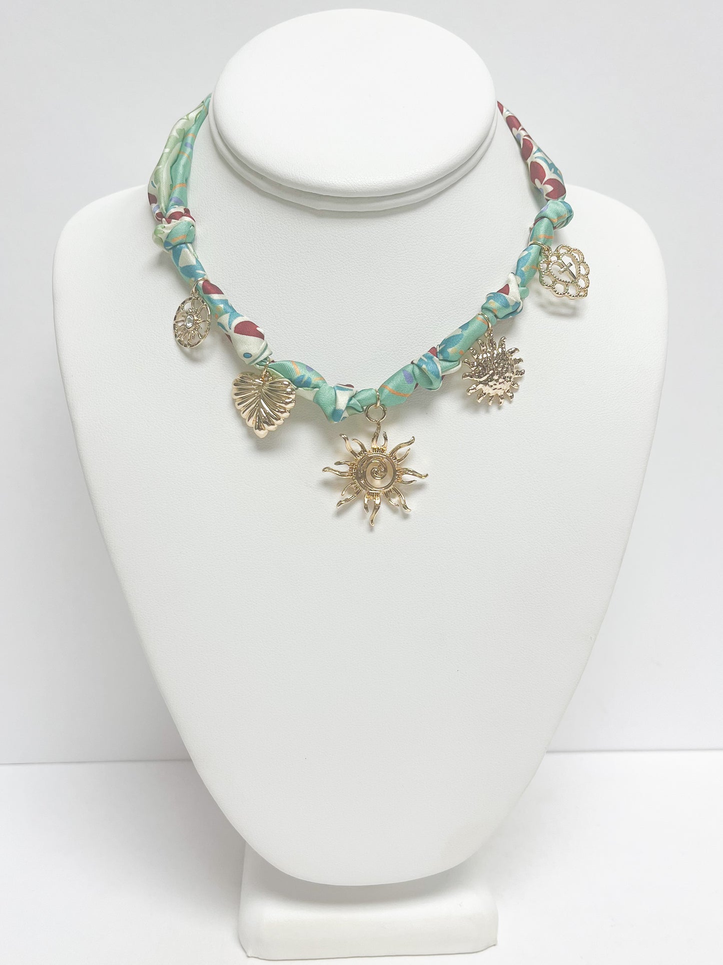 Sun & Heart Fabric Necklace
