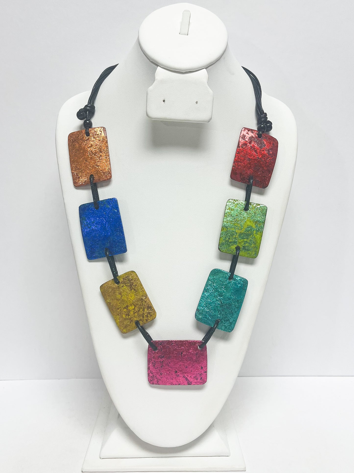 Multicolored Rectangle Necklace