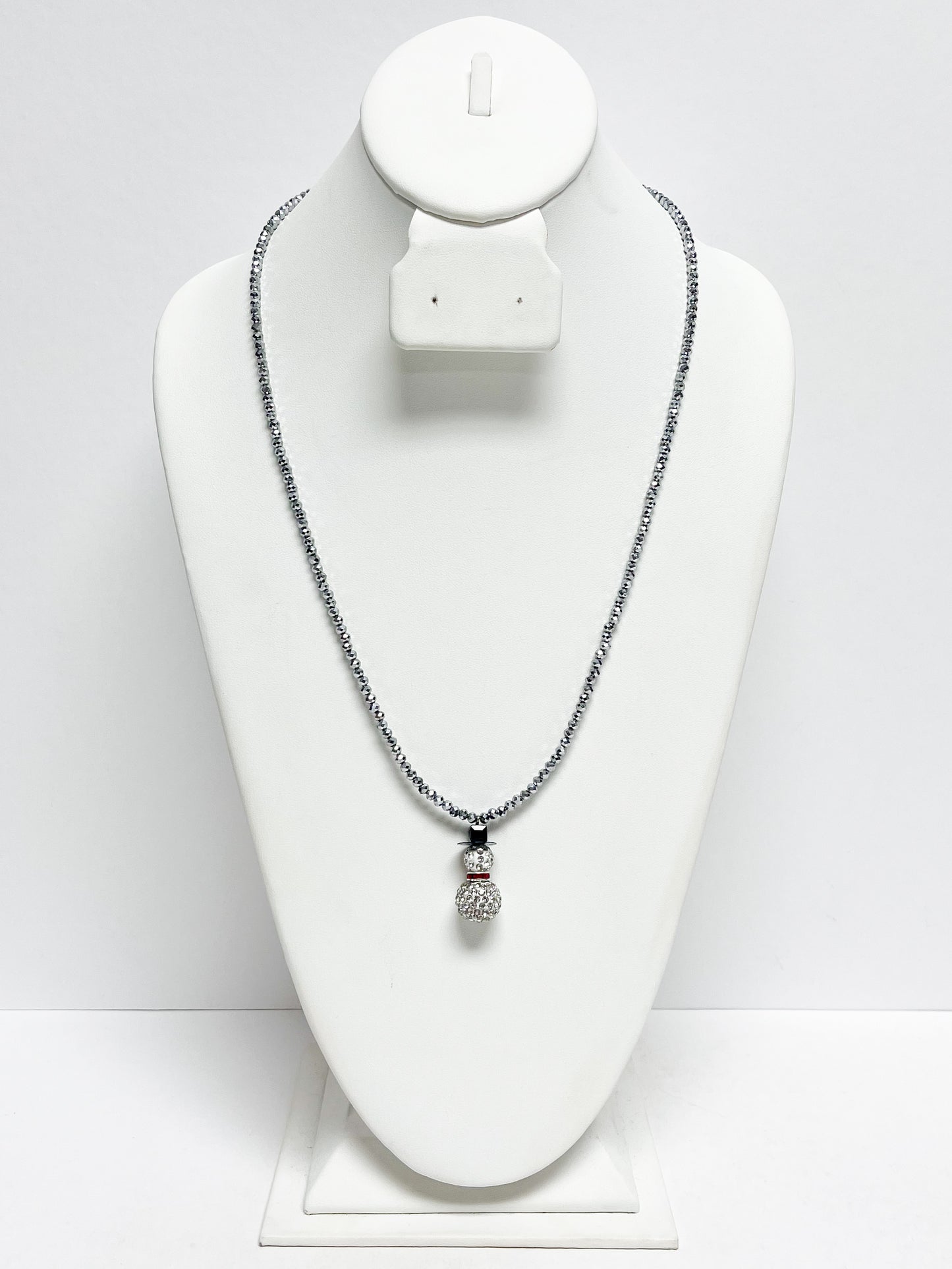 Crystal snowman necklace