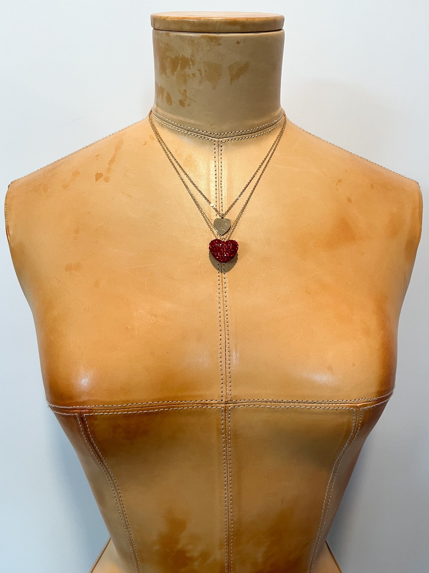 Layered Crystal Heart Necklace