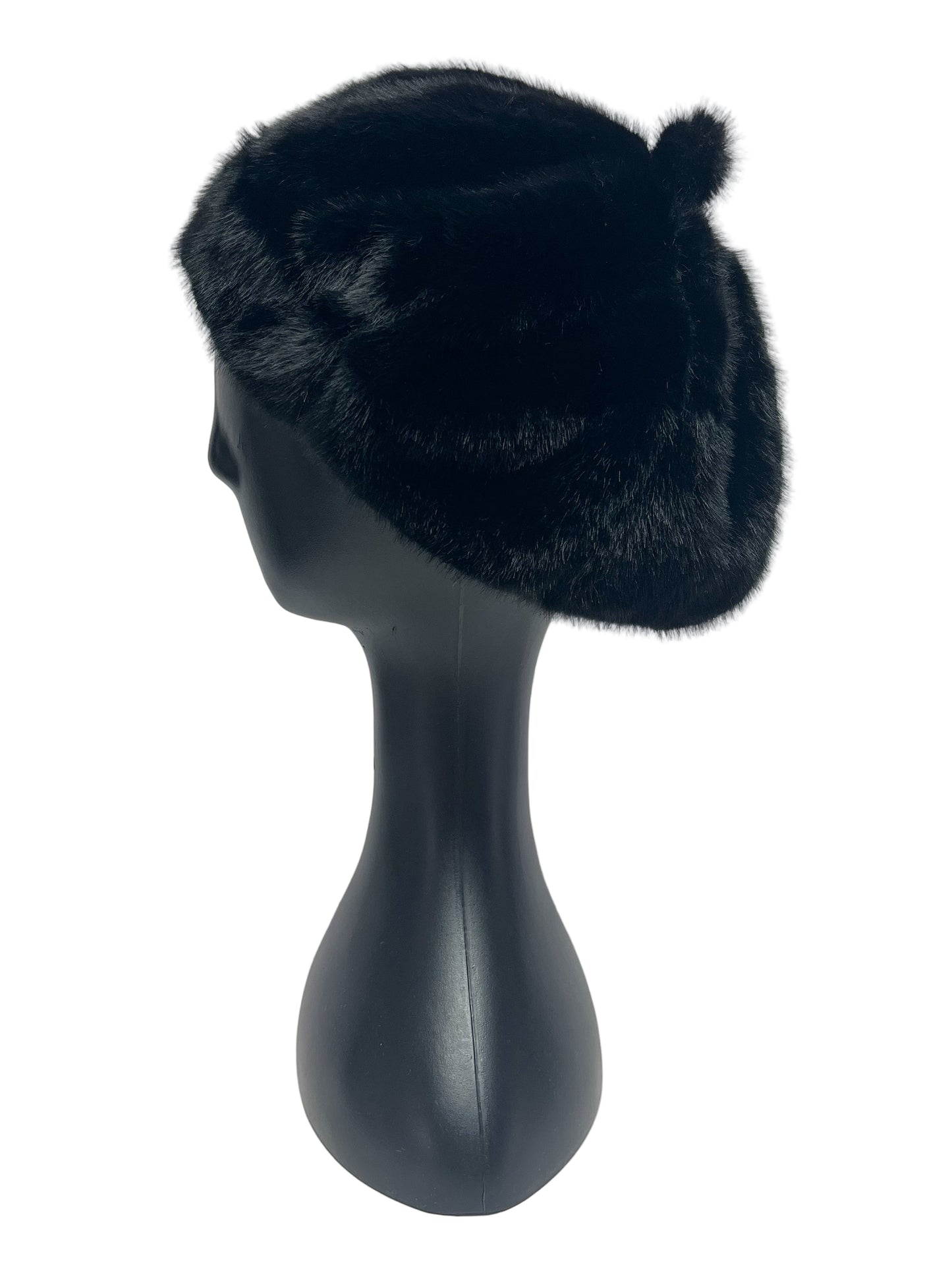 Black Fuzzy Beret Hat