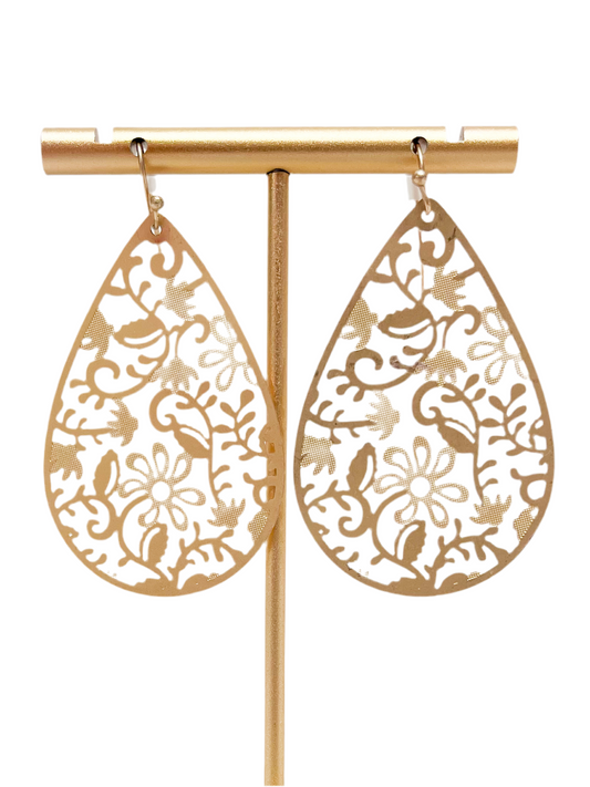 Ornamental teardrop earrings