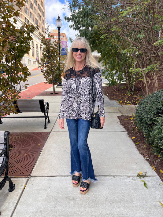 Western Paisley w/Lace Top