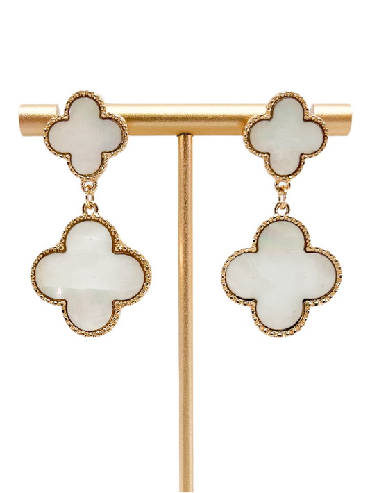 White charm earrings