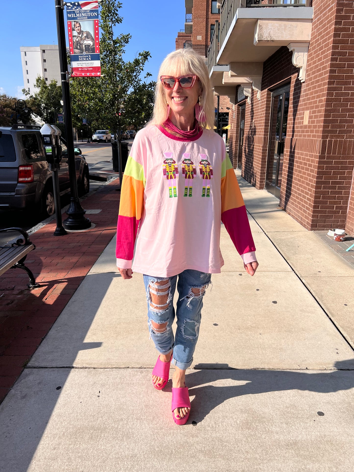 Long Sleeve Sequin Holiday Top