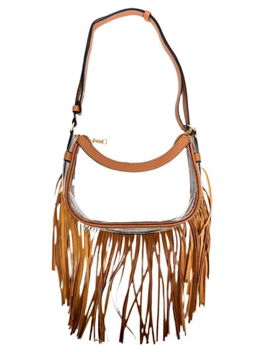 Clear Fringe Messenger Bag