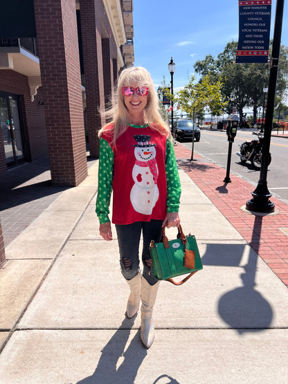 Long Sleeve Snowman Top