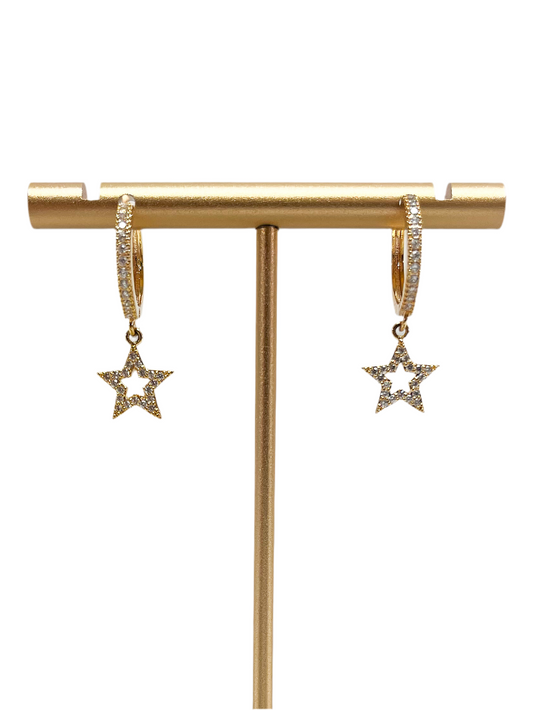 Star hoop earrings