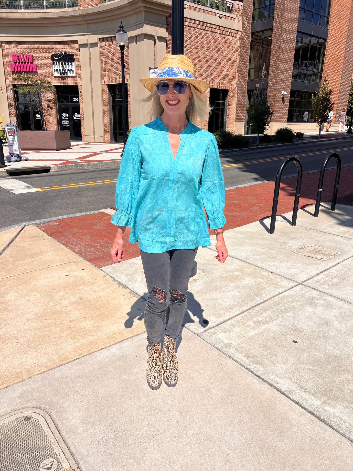 Teal 3/4 Sleeve Top