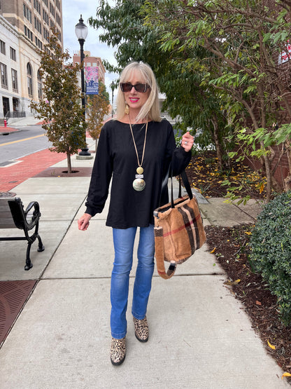 Black Long Sleeve Top