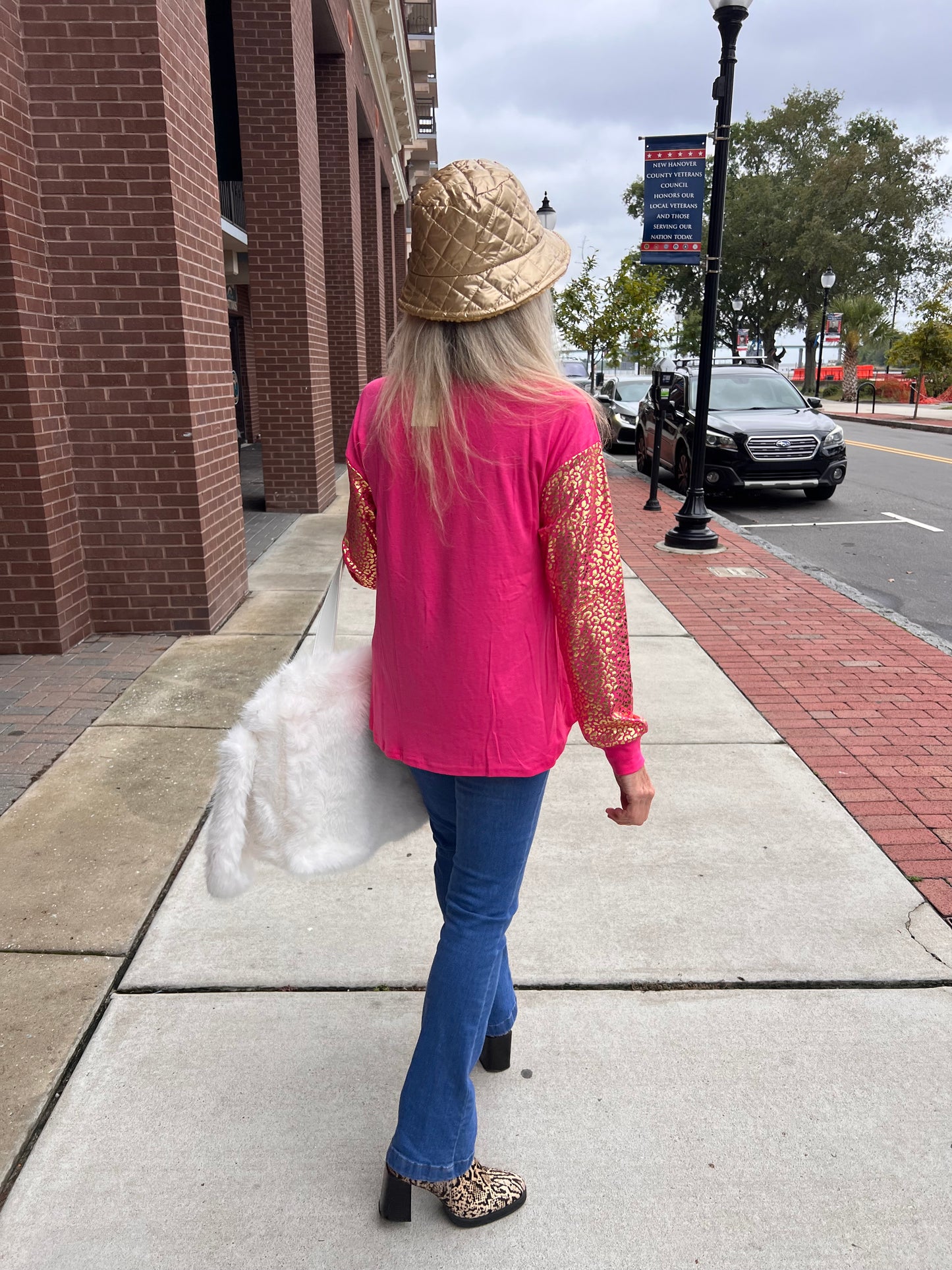 Pink Long Sleeve  Santa Top