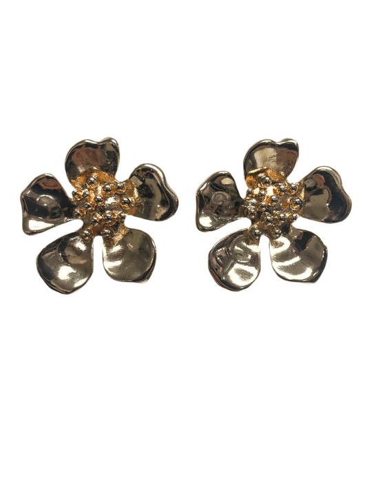 Gold petal earrings