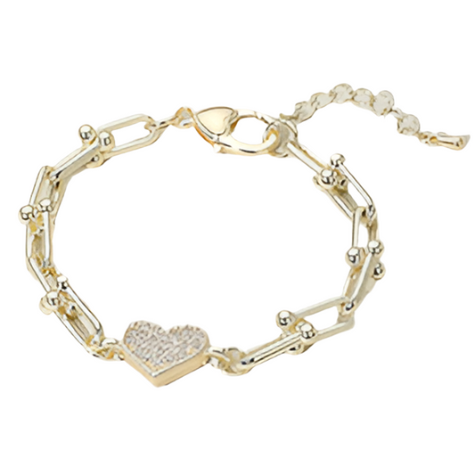 Heart Link Chain Bracelet