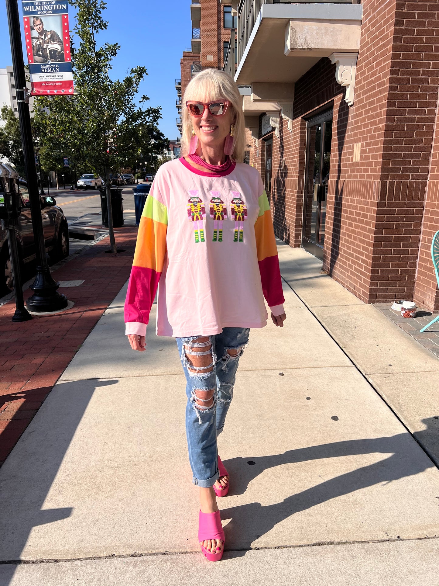 Long Sleeve Sequin Holiday Top