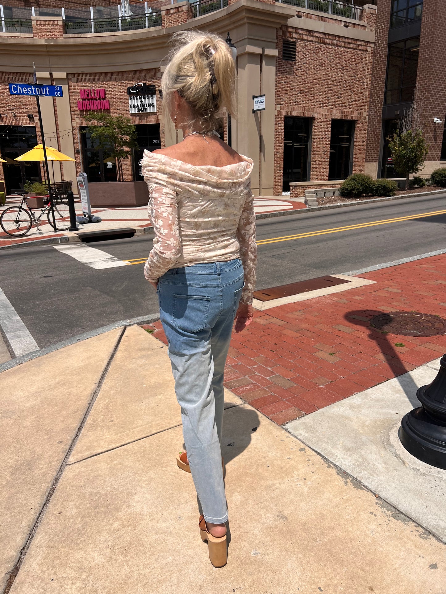 Washed Blue Straight Pant Denim