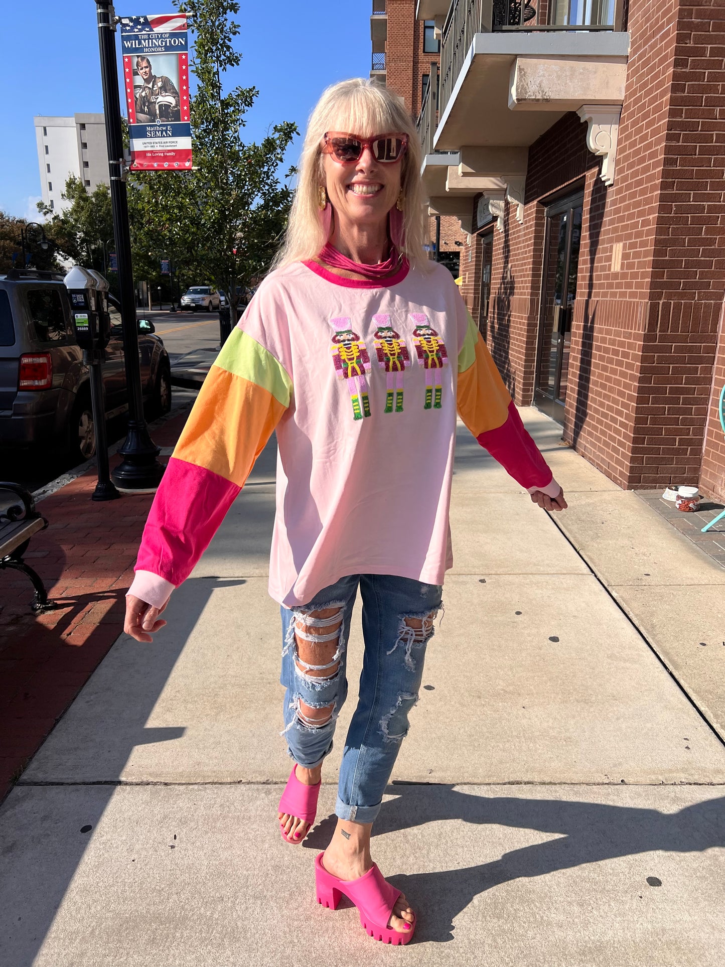 Long Sleeve Sequin Holiday Top