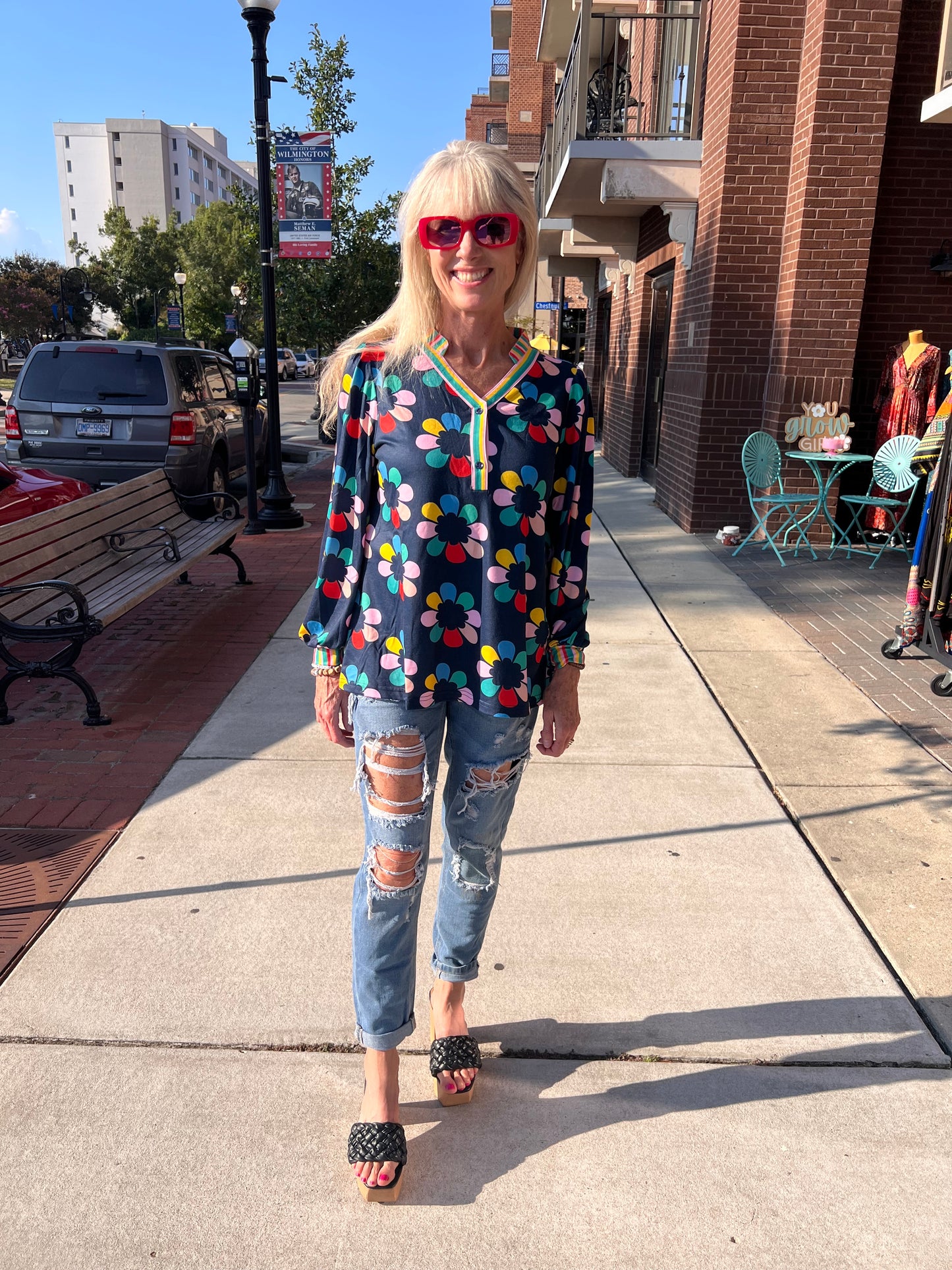 Long sleeve petal top