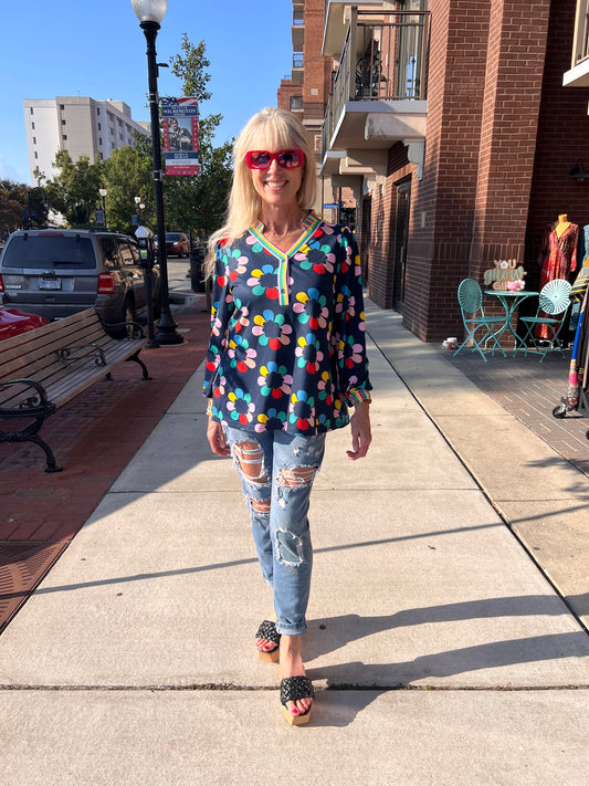 Long sleeve petal top