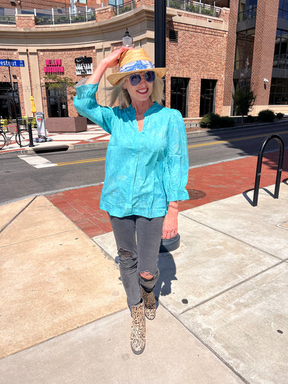 Teal 3/4 Sleeve Top