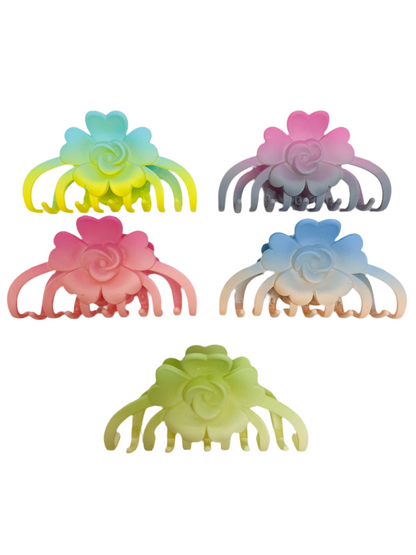 Floral Tye-Dye Petal Hair Clips