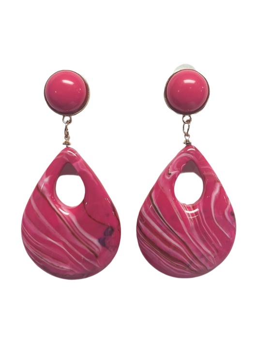 Pink abstract earrings