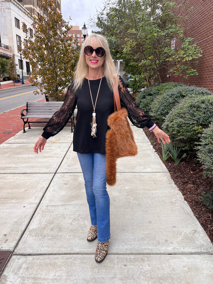 Long Sleeve Top w/Lace Sleeves