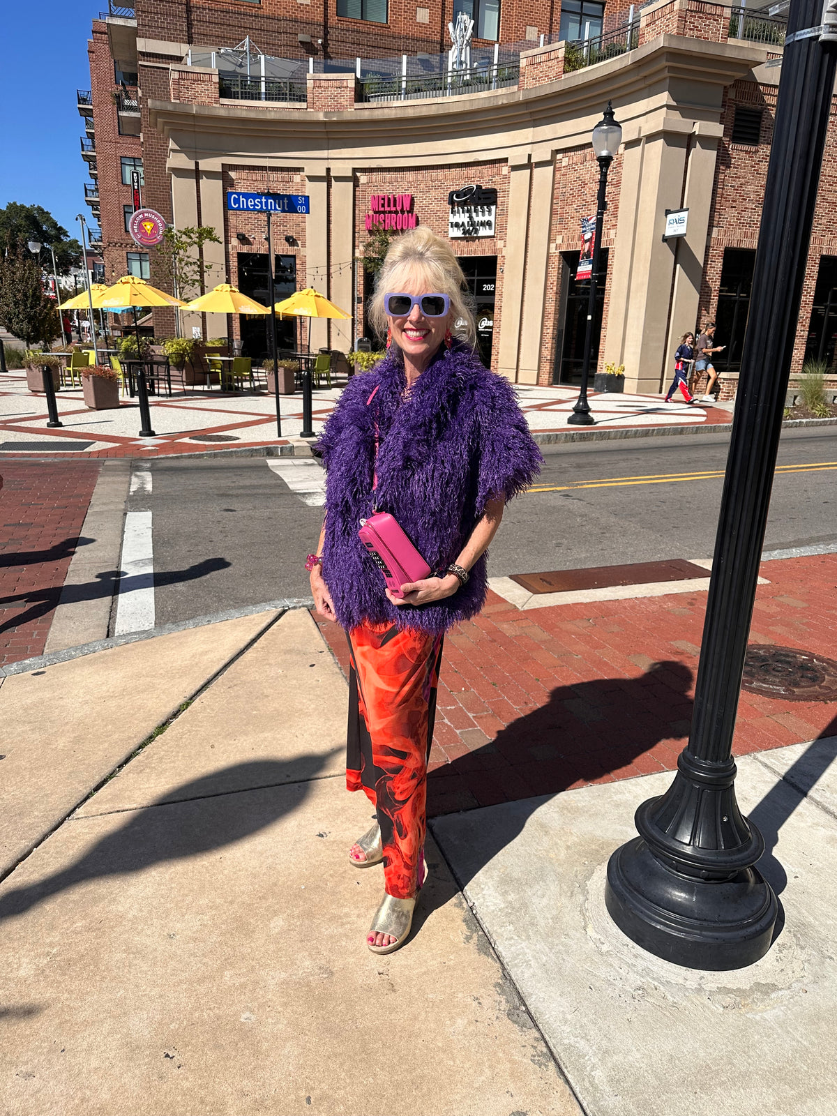 Oversized Purple Shaggy Vest