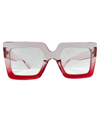 Clear red and pink sunglasses