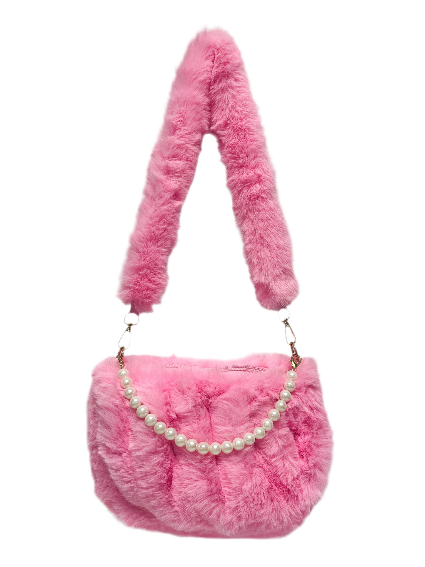 Pink Faux Fur Crossbody