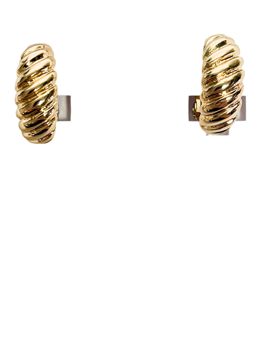 Coiled clip on hoop earrings