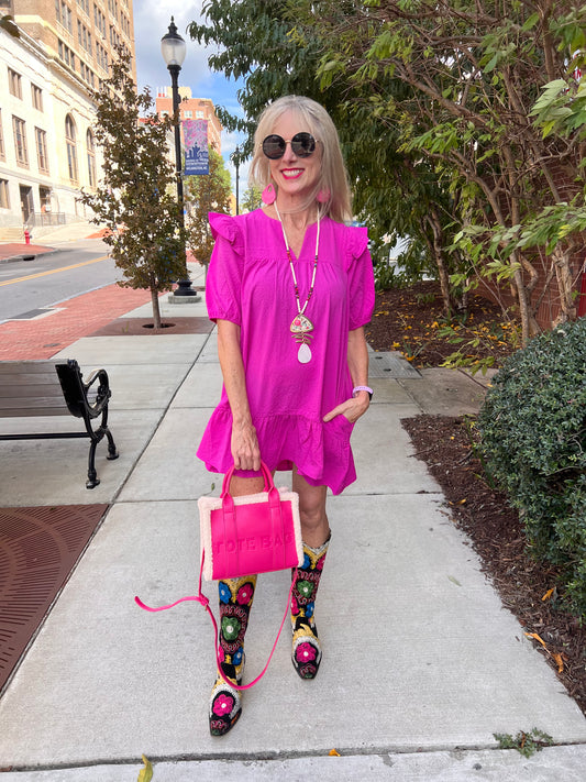Fuchsia Ruffle Dress or Top
