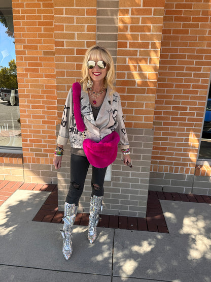 Plush Shoulder Handbag