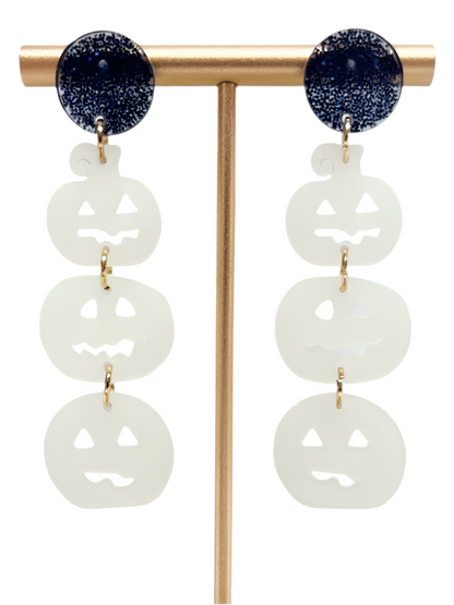 Glow in the dark jack-o-lantern earrings