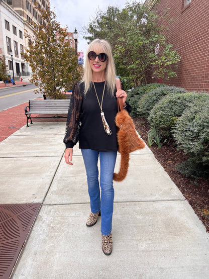 Long Sleeve Top w/Lace Sleeves