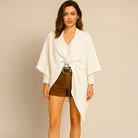 Poncho w/Faux Fur