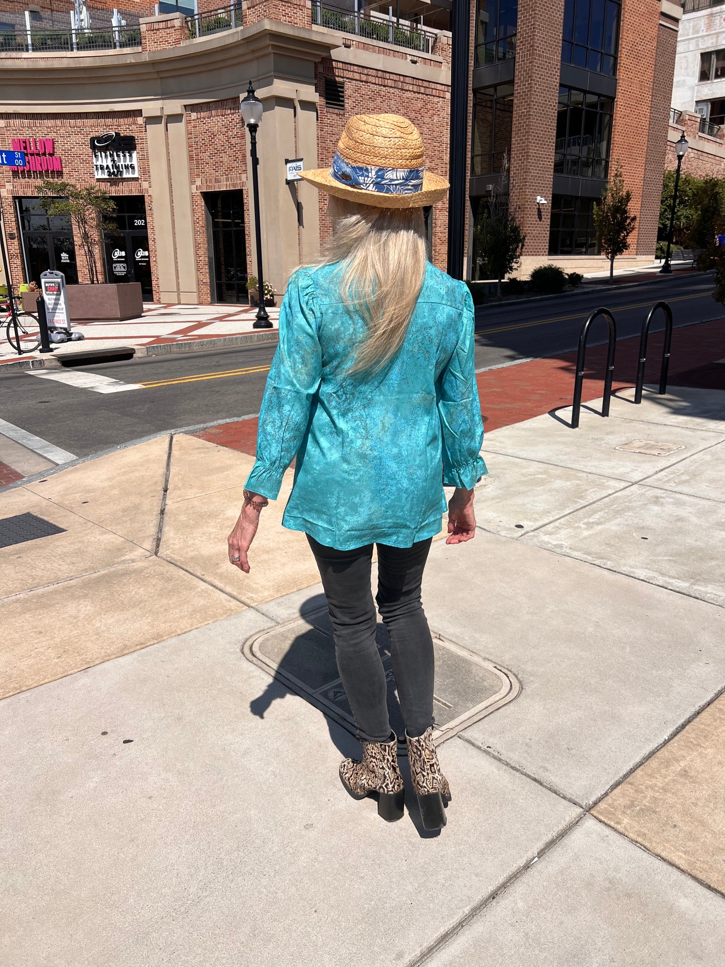 Teal 3/4 Sleeve Top