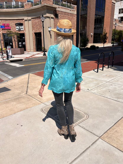 Teal 3/4 Sleeve Top