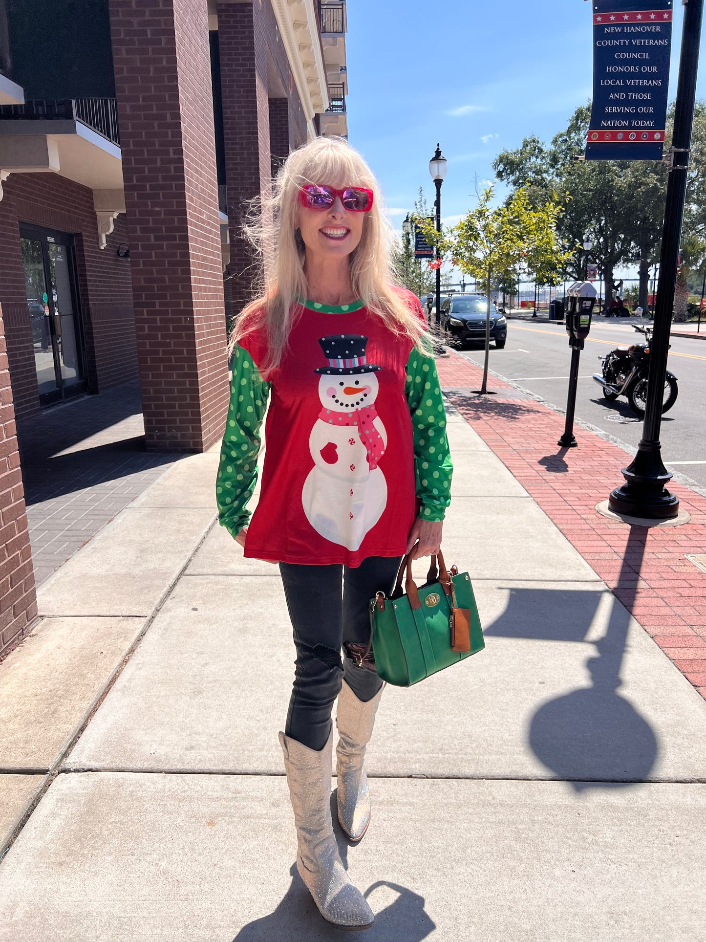 Long Sleeve Snowman Top