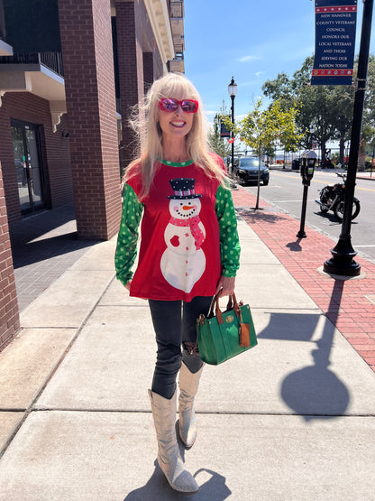 Long Sleeve Snowman Top