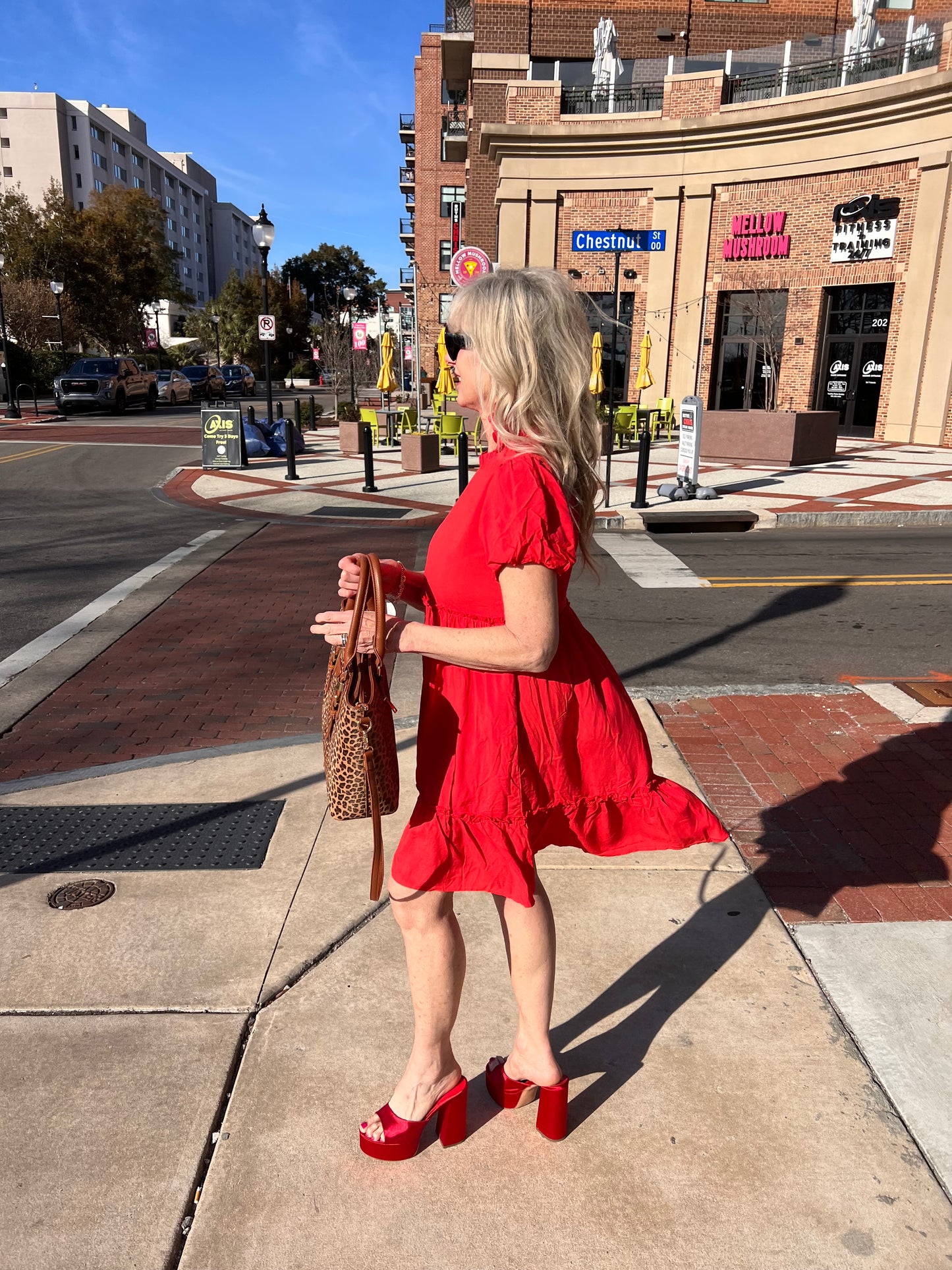 Red Ruffle Dress