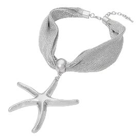 Brushed Metal Starfish Statement Necklace
